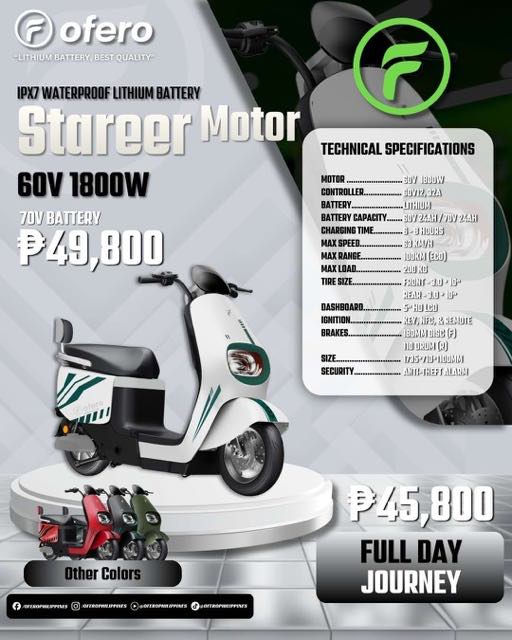 Ofero Stareer Motor electric motorcycle Philippines buyer guide image